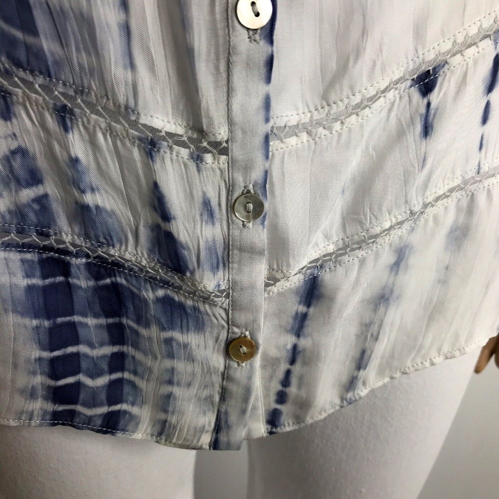TANGERINE NYC Button down Sleeveless Shirt Tie Dye